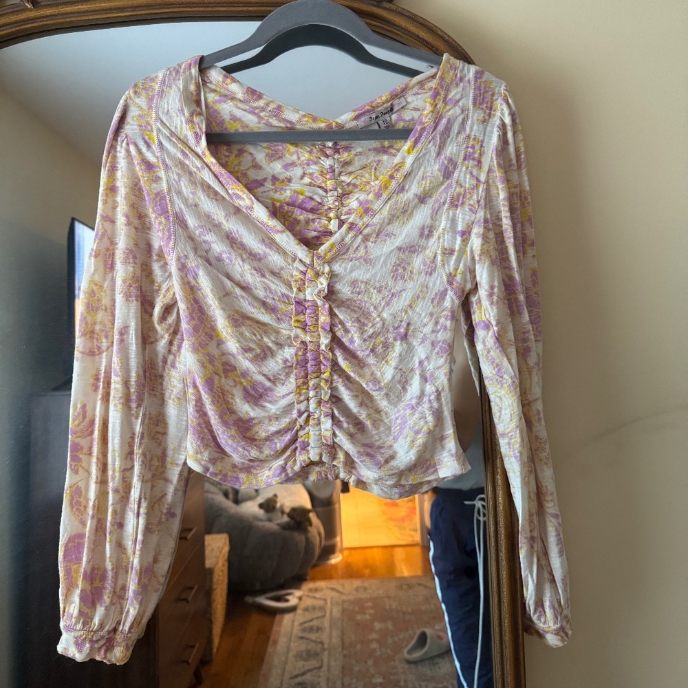Free People floral crop top